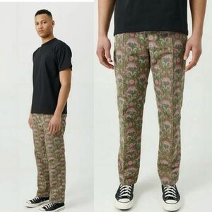 Soulland Men's Erich Drawstring Pants in Green Pink Size S